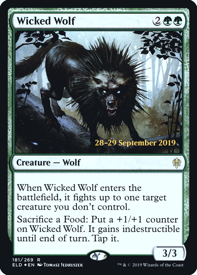 Wicked Wolf (Prerelease) (Throne of Eldraine) - (Foil): Throne of Eldraine Promos