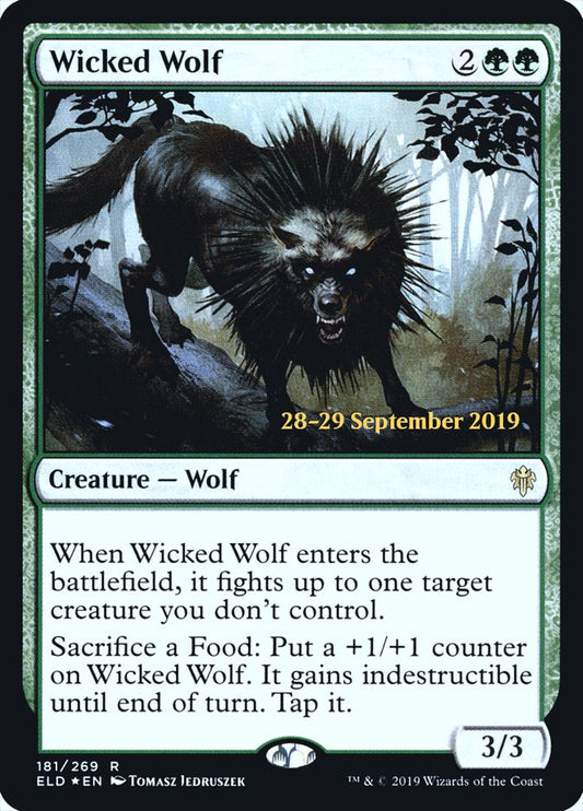 Wicked Wolf (Prerelease) (Throne of Eldraine) - (Foil): Throne of Eldraine Promos