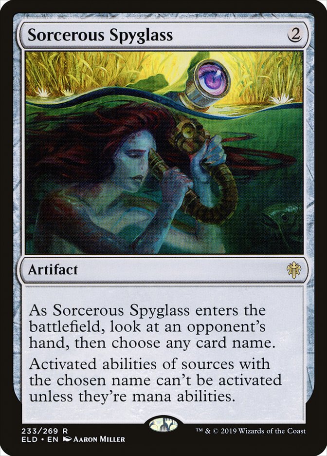 Sorcerous Spyglass - (Foil): Throne of Eldraine