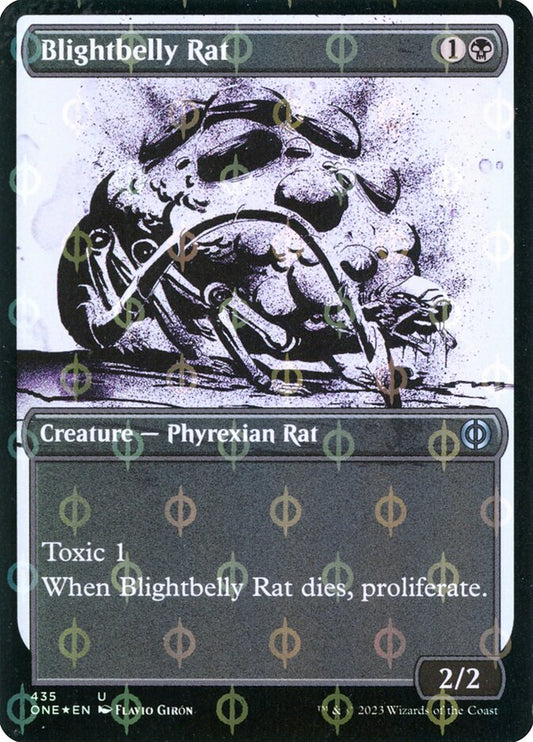 Blightbelly Rat (#435) (Showcase) (Compleat Foil) - (Foil): Phyrexia: All Will Be One