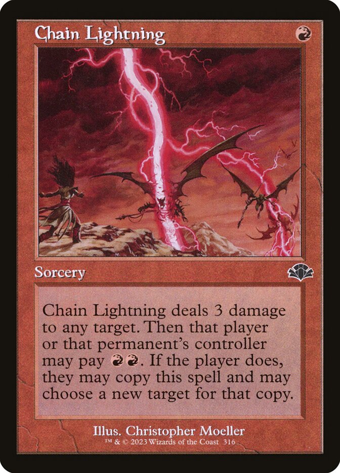 Chain Lightning (Retro Frame) - (Foil): Dominaria Remastered
