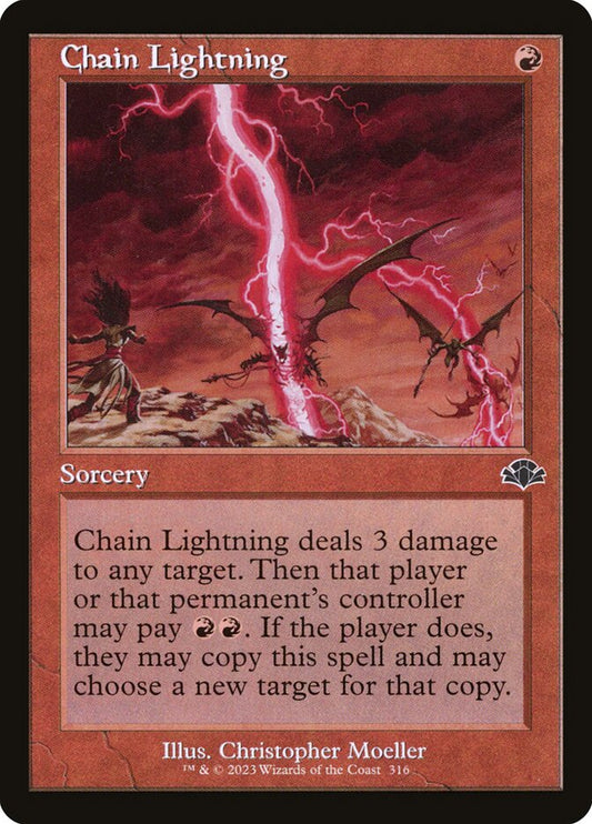 Chain Lightning (Retro Frame) - (Foil): Dominaria Remastered
