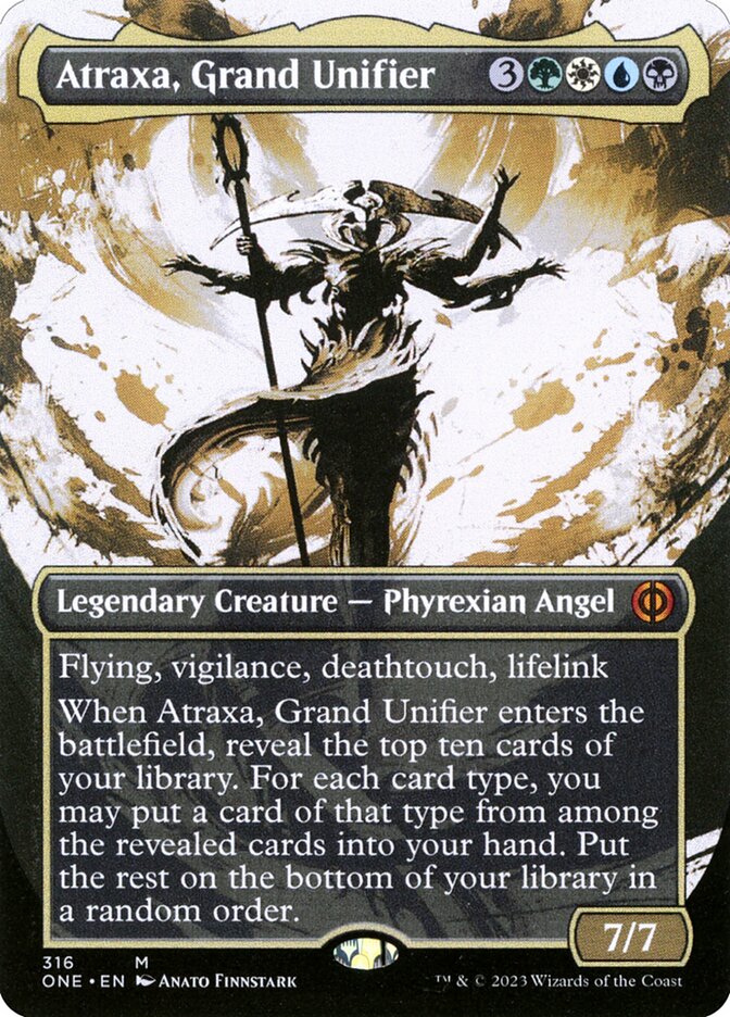 Atraxa, Grand Unifier (#316) (Borderless) (Showcase): Phyrexia: All Will Be One