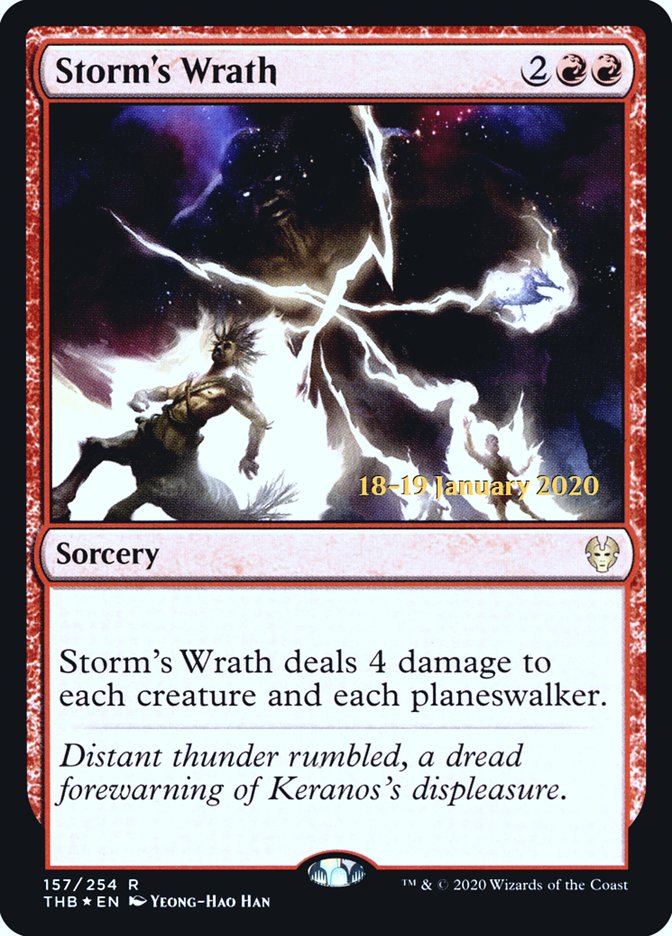 Storm's Wrath (Prerelease) (Theros Beyond Death) - (Foil): Theros Beyond Death Promos