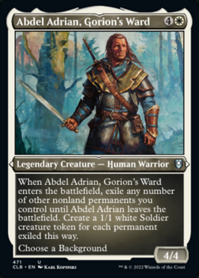 Abdel Adrian, Gorion's Ward (Foil Etched) - (Foil): Commander Legends: Battle for Baldur's Gate
