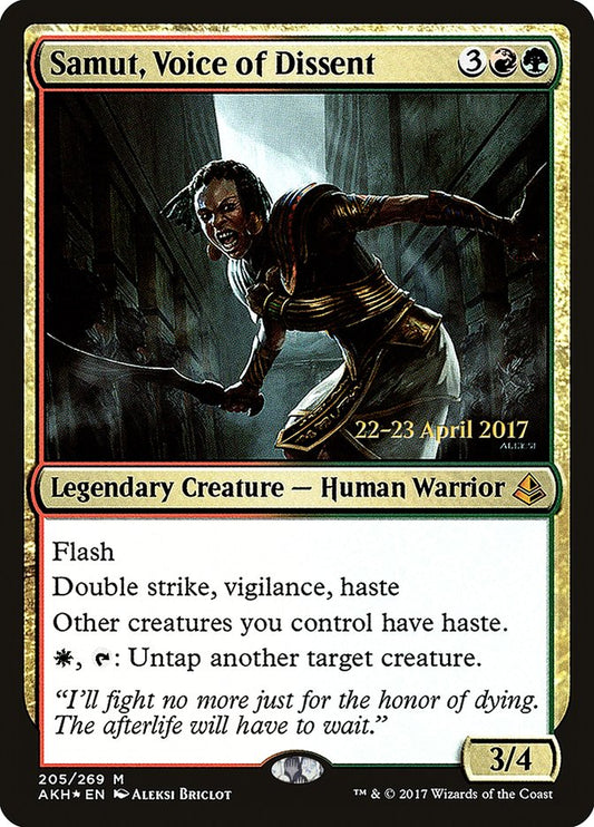 Samut, Voice of Dissent (Prerelease) (Amonkhet) - (Foil): Amonkhet Promos