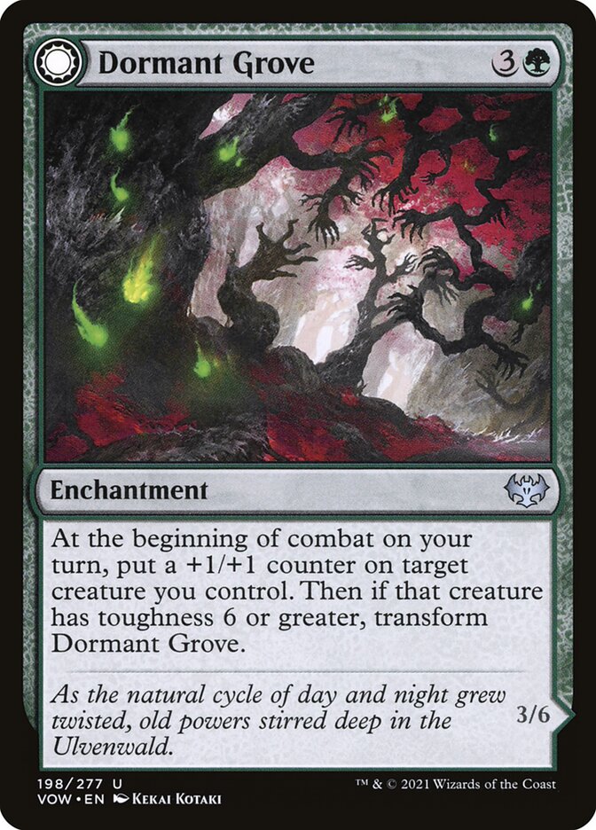 Dormant Grove // Gnarled Grovestrider - (Foil): Innistrad: Crimson Vow