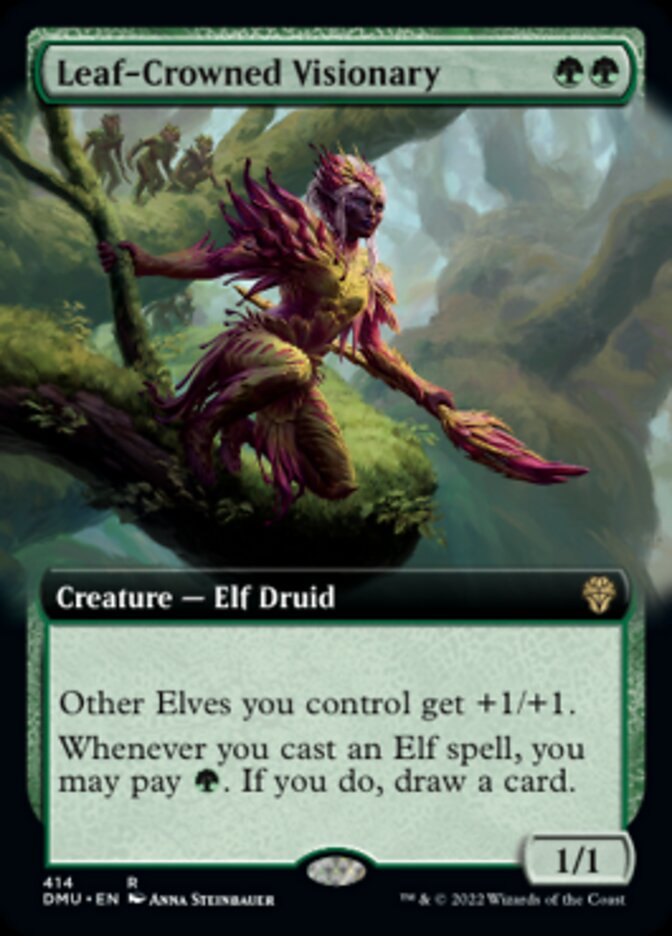 Leaf-Crowned Visionary (Extended Art) - (Foil): Dominaria United