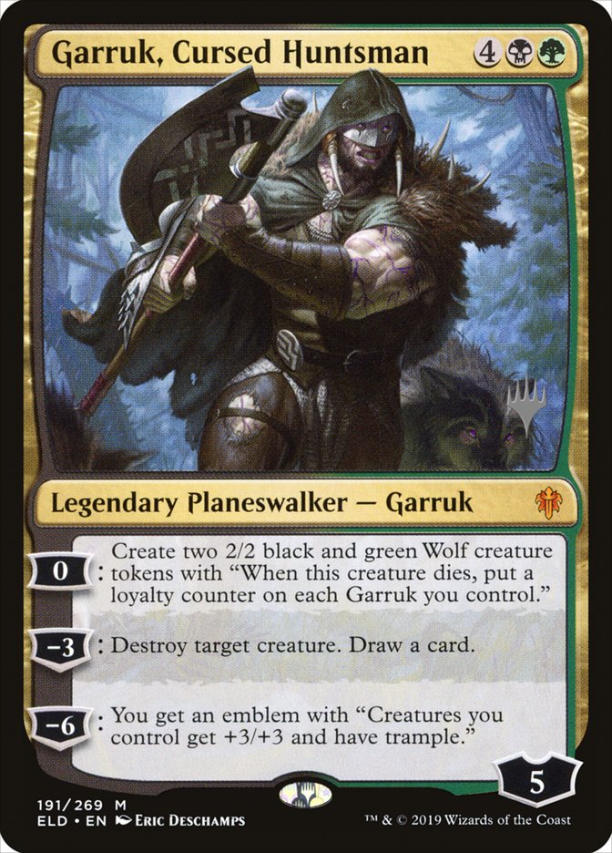 Garruk, Cursed Huntsman (Promo Pack) (Throne of Eldraine): Throne of Eldraine Promos