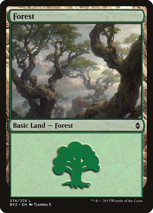 Forest (#274) (Regular Art): Battle for Zendikar