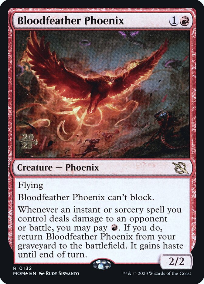 Bloodfeather Phoenix (Prerelease) (March of the Machine) - (Foil): March of the Machine Promos