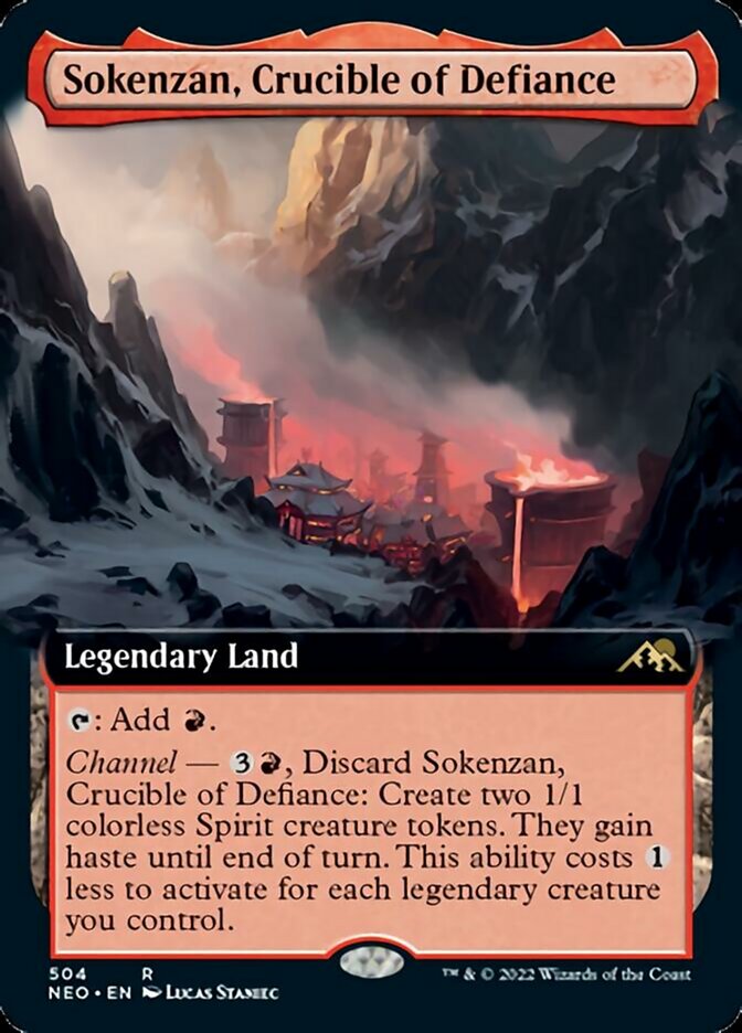 Sokenzan, Crucible of Defiance (Extended Art) - (Foil): Kamigawa: Neon Dynasty