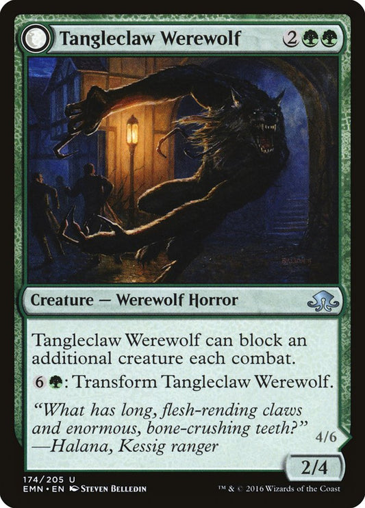 Tangleclaw Werewolf // Fibrous Entangler: Eldritch Moon