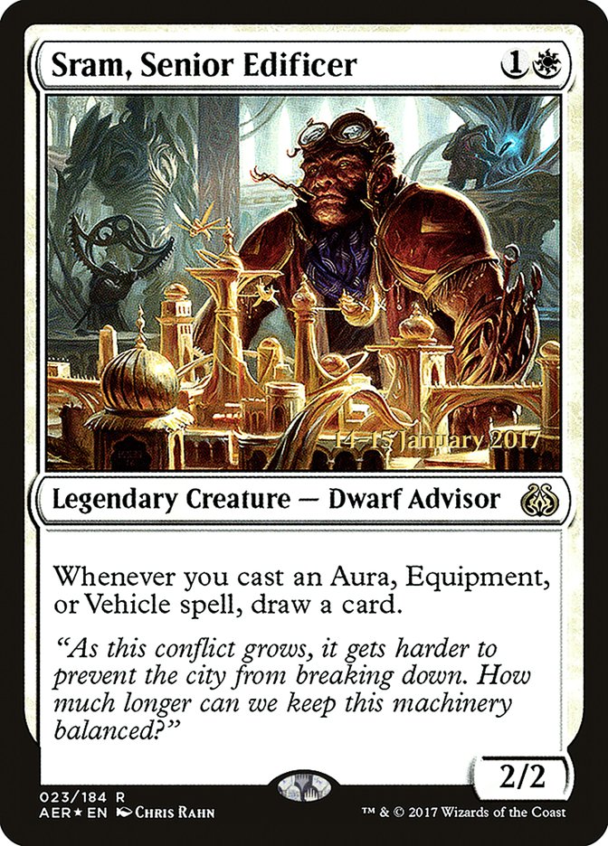 Sram, Senior Edificer (Prerelease) (Aether Revolt) - (Foil): Aether Revolt Promos