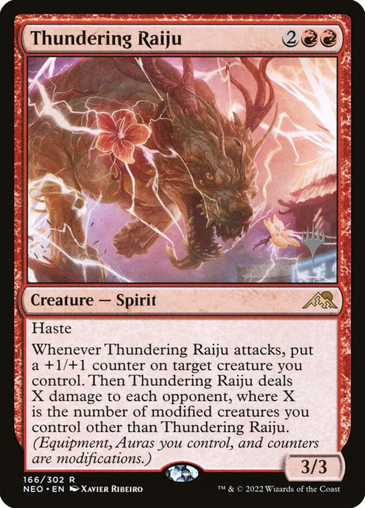 Thundering Raiju - (Foil): Kamigawa: Neon Dynasty Promos