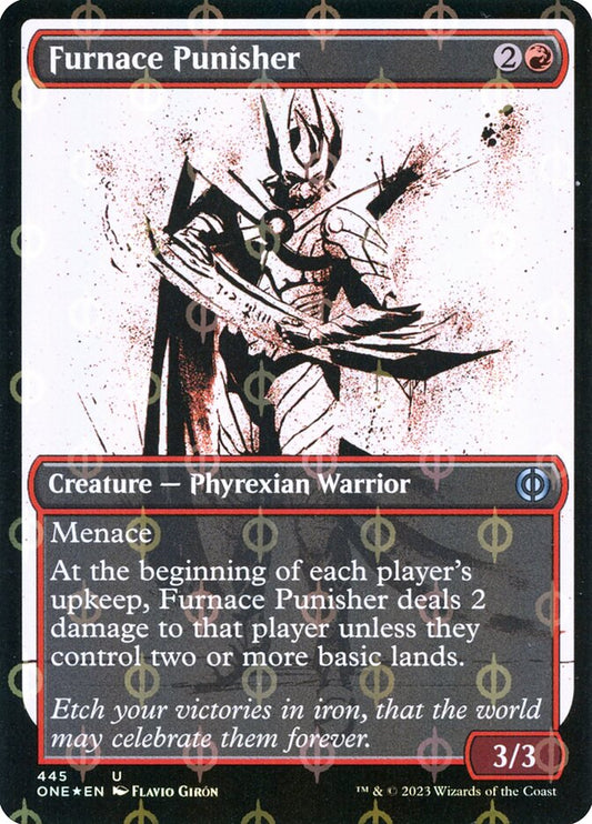 Furnace Punisher (#445) (Showcase) (Compleat Foil) - (Foil): Phyrexia: All Will Be One