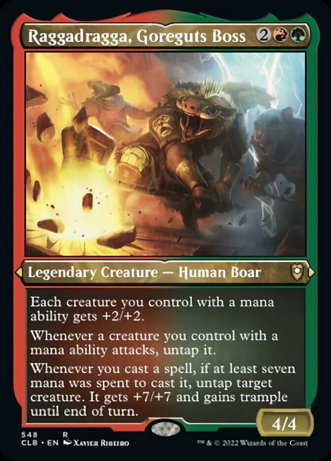 Raggadragga, Goreguts Boss (Foil Etched) - (Foil): Commander Legends: Battle for Baldur's Gate