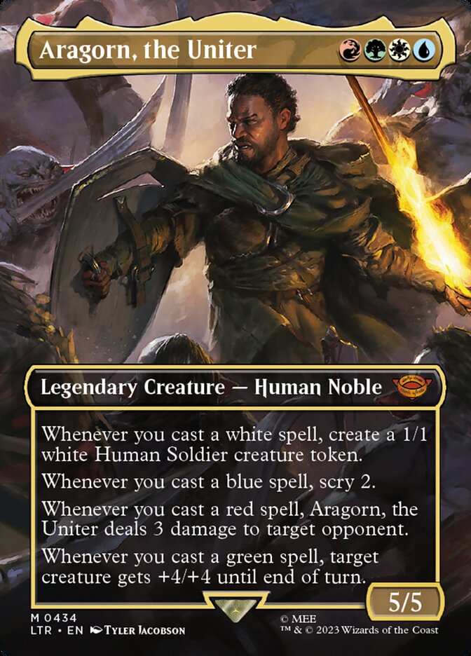 Aragorn, the Uniter (Borderless) - (Foil): The Lord of the Rings: Tales of Middle-earth