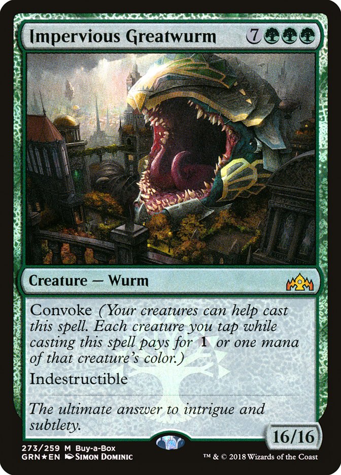Impervious Greatwurm - (Foil): Guilds of Ravnica