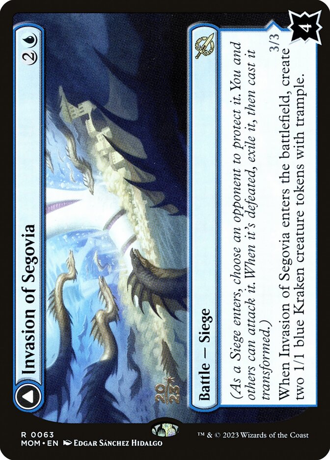 Invasion of Segovia // Caetus, Sea Tyrant of Segovia - (Foil): March of the Machine Promos