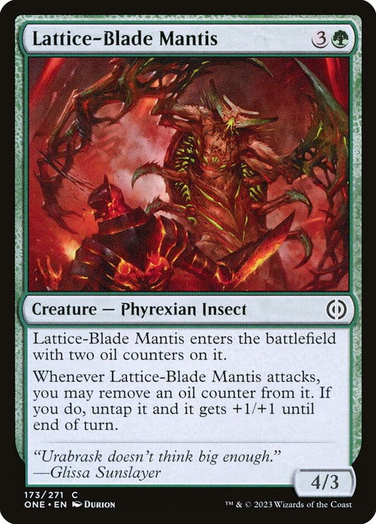 Lattice-Blade Mantis - (Foil): Phyrexia: All Will Be One