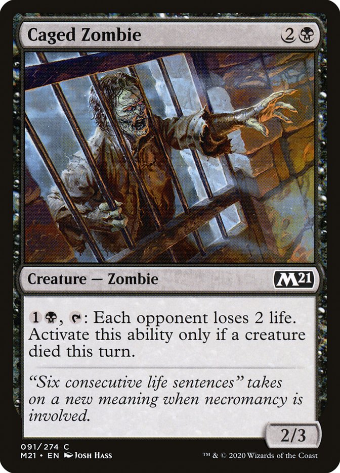 Caged Zombie - (Foil): Core Set 2021