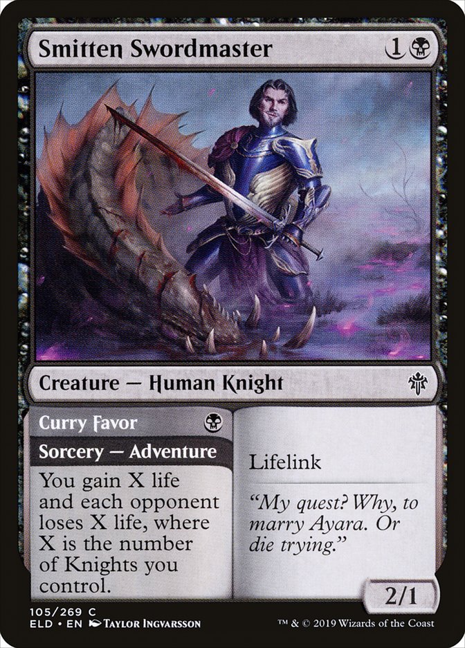 Smitten Swordmaster // Curry Favor: Throne of Eldraine