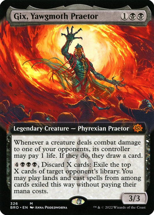 Gix, Yawgmoth Praetor (Extended Art): The Brothers' War