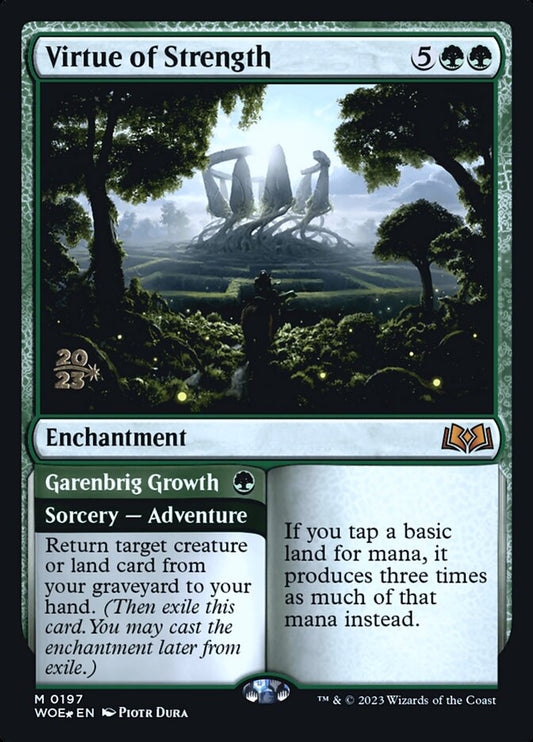Virtue of Strength // Garenbrig Growth (Prerelease) (Wilds of Eldraine) - (Foil): Wilds of Eldraine Promos
