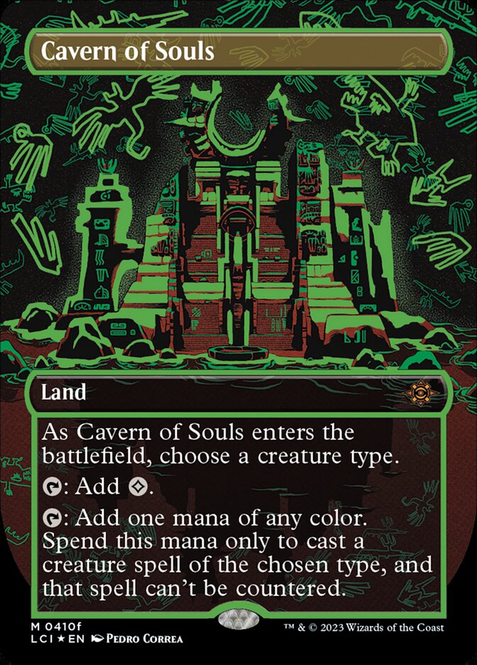 Cavern of Souls (Borderless) (Neon Ink Green) - (Foil): Lost Caverns of Ixalan