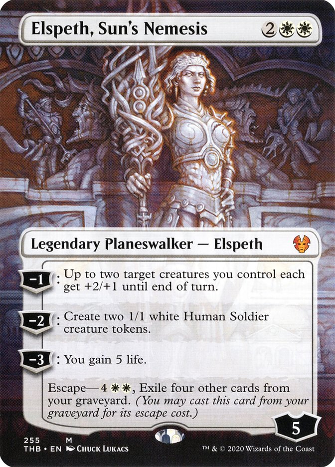 Elspeth, Sun's Nemesis (Borderless) - (Foil): Theros Beyond Death