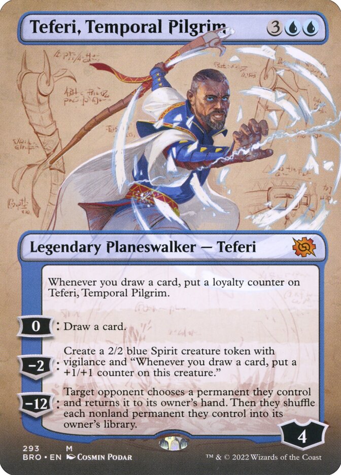 Teferi, Temporal Pilgrim (Borderless) - (Foil): The Brothers' War