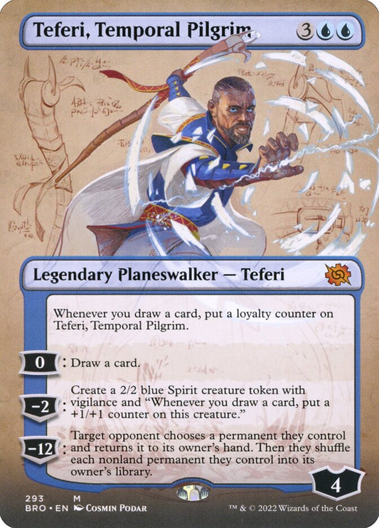 Teferi, Temporal Pilgrim (Borderless) - (Foil): The Brothers' War