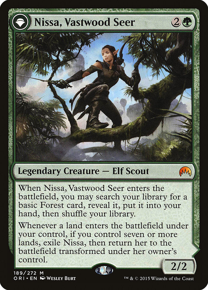 Nissa, Vastwood Seer // Nissa, Sage Animist - (Foil): Magic Origins