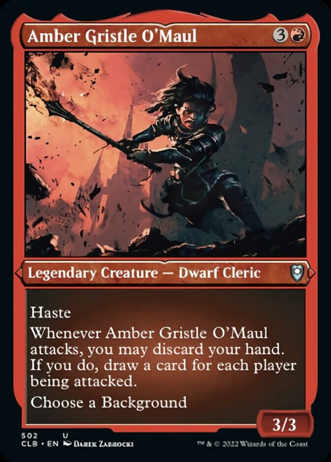 Amber Gristle O'Maul (Foil Etched) - (Foil): Commander Legends: Battle for Baldur's Gate
